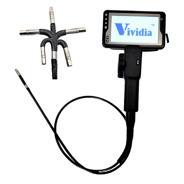 Vividia Articulating LCD Borescope, ⌀ 5.5mm 39" Long, 2-Way 180°, 4.5" Monitor VA 450